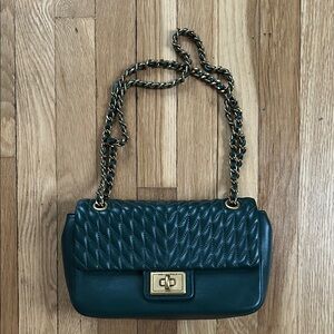Karl Lagerfeld Green Quilted Shoulder Bag with Chain Strap